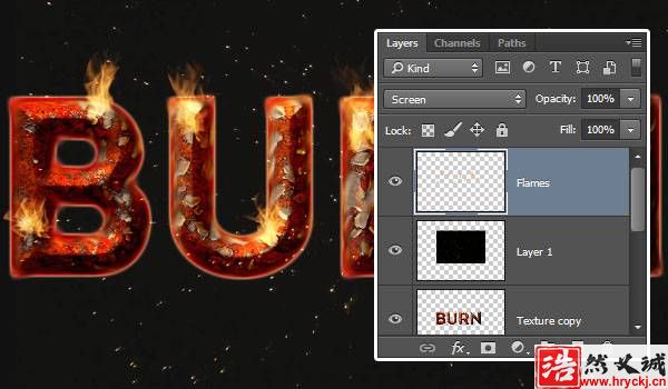教你用PS制作炫酷燃燒藝術文字圖片效果