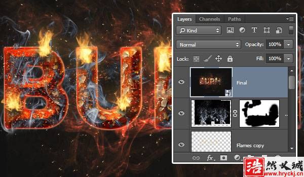 教你用PS制作炫酷燃燒藝術文字圖片效果